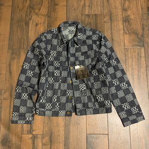Damier Twisted Nigil Checkboard denim jacket monogram 46 S men's